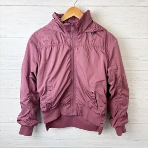 Athleta Point Reyes II Bomber in Tawny Rose | Hooded Lined Zip Front Jacket S